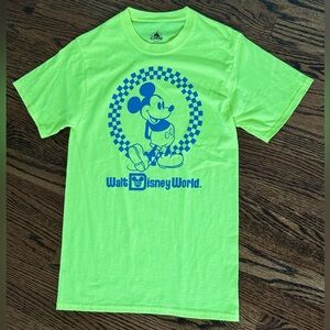 Adult Disney World, Mickey, neon yellow and blue T-shirt. New no tags.